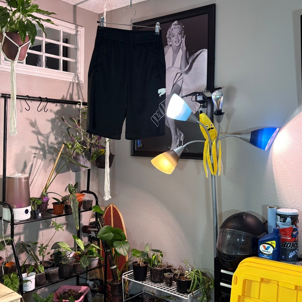 Puma Kids' Black Athletic Shorts with Logo - Boys/Girls Activewear